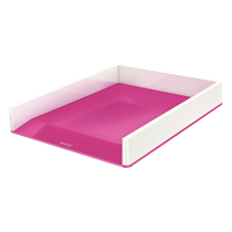 Bandeja de sobremesa WOW de Leitz con combinación dual de color Fucsia A4