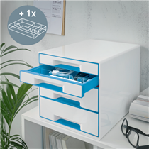 Buc de cajones WOW CUBE de Leitz Azul 2x An. x Al. x Pr.: 245 x 34 x 325 mm, 2x 245 x 71 x 325 mm A4 Maxi