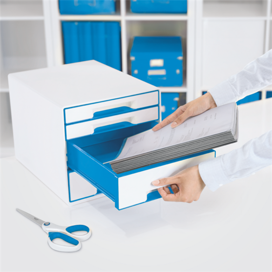 Buc de cajones WOW CUBE de Leitz Azul 2x An. x Al. x Pr.: 245 x 34 x 325 mm, 2x 245 x 71 x 325 mm A4 Maxi