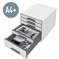 Buc de cajones WOW CUBE de Leitz Blanco 4x An. x Al. x Pr.: 245 x 34 x 325 mm, 1x 245 x 71 x 325 mm A4 Maxi