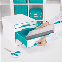 Buc de cajones WOW CUBE de Leitz Turquesa 2x An. x Al. x Pr.: 245 x 34 x 325 mm, 2x 245 x 71 x 325 mm A4 Maxi