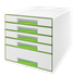 Buc de cajones WOW CUBE de Leitz Verde 4x An. x Al. x Pr.: 245 x 34 x 325 mm, 1x 245 x 71 x 325 mm A4 Maxi