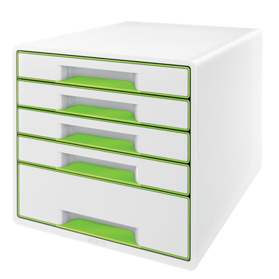 Buc de cajones WOW CUBE de Leitz Verde 4x An. x Al. x Pr.: 245 x 34 x 325 mm, 1x 245 x 71 x 325 mm A4 Maxi