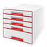 Buc de cajones WOW CUBE de Leitz Rojo 4x An. x Al. x Pr.: 245 x 34 x 325 mm, 1x 245 x 71 x 325 mm A4 Maxi