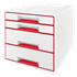 Buc de cajones WOW CUBE de Leitz Rojo 2x An. x Al. x Pr.: 245 x 34 x 325 mm, 2x 245 x 71 x 325 mm A4 Maxi