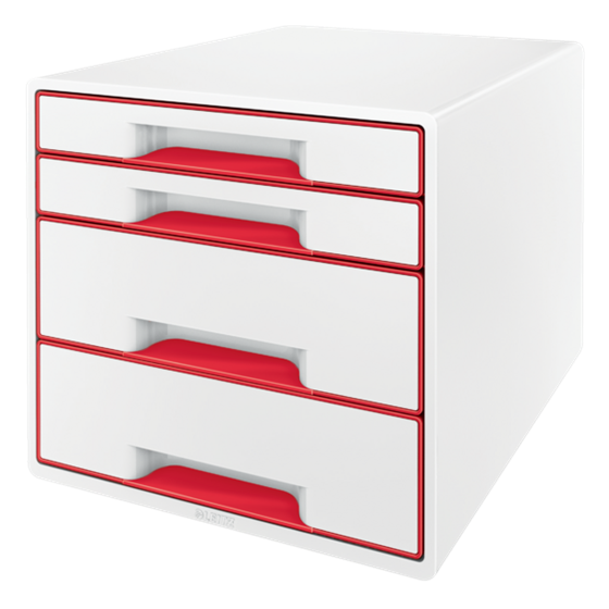 Buc de cajones WOW CUBE de Leitz Rojo 2x An. x Al. x Pr.: 245 x 34 x 325 mm, 2x 245 x 71 x 325 mm A4 Maxi