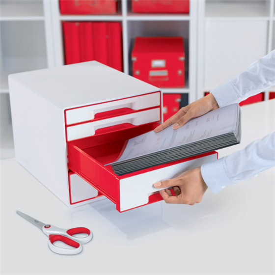Buc de cajones WOW CUBE de Leitz Rojo 2x An. x Al. x Pr.: 245 x 34 x 325 mm, 2x 245 x 71 x 325 mm A4 Maxi