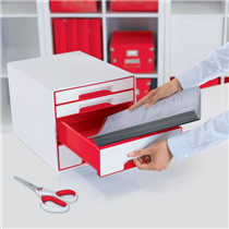 Buc de cajones WOW CUBE de Leitz Rojo 2x An. x Al. x Pr.: 245 x 34 x 325 mm, 2x 245 x 71 x 325 mm A4 Maxi