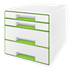 Buc de cajones WOW CUBE de Leitz Verde 2x An. x Al. x Pr.: 245 x 34 x 325 mm, 2x 245 x 71 x 325 mm A4 Maxi