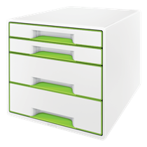 Buc de cajones WOW CUBE de Leitz Verde 2x An. x Al. x Pr.: 245 x 34 x 325 mm, 2x 245 x 71 x 325 mm A4 Maxi