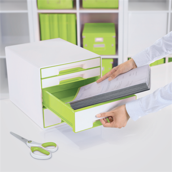 Buc de cajones WOW CUBE de Leitz Verde 2x An. x Al. x Pr.: 245 x 34 x 325 mm, 2x 245 x 71 x 325 mm A4 Maxi