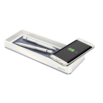 Organizador de escritorio WOW de Leitz con cargador inalámbrico Blanco