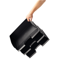 Bandeja portadocumentos Plus de Leitz, Jumbo apaisada Negro Folio