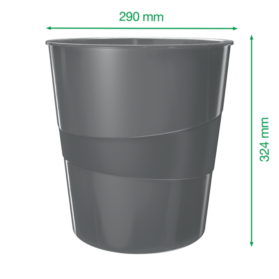 Papelera WOW de Leitz Verde 15 l.