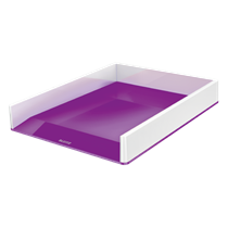 Bandeja de sobremesa WOW de Leitz con combinación dual de color Púrpura A4