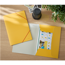 Carpeta 3 Solapas Soft Touch Leitz Cosy De Cartón Amarillo Cálido