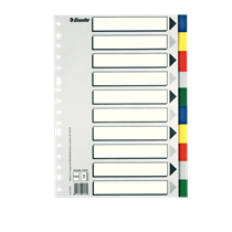 Separadores De Plástico  10 Pestañas En Blanco Folio
