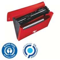 Carpeta Acordeón Leitz Recycle, Co2 Compensado Rojo A4