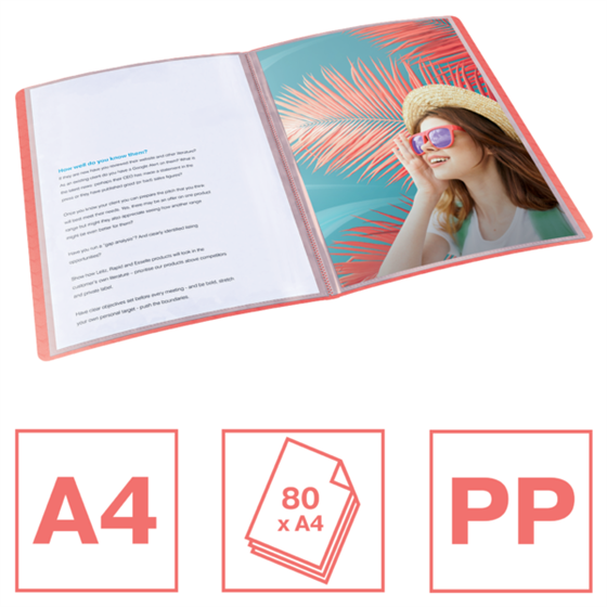 Carpeta Con 40 Fundas Esselte Colour'Breeze Coral A4