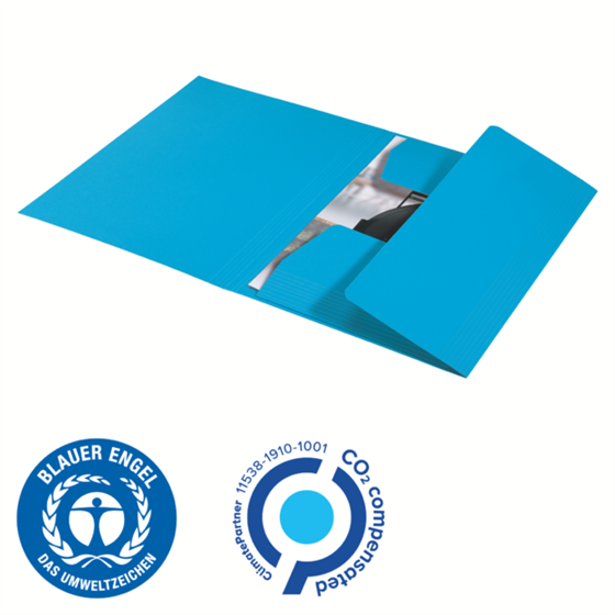 Carpeta De 3 Solapas De Cartón Leitz Recycle, Co2 Compensado Azul