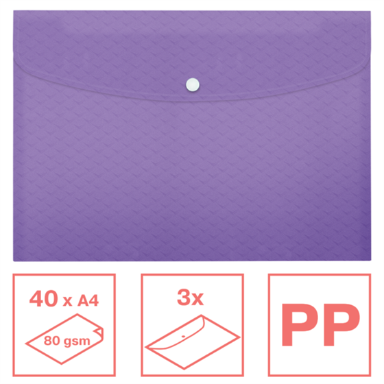 Sobre Para Documentos A4 PP Esselte Colour'Breeze , Paquete De 3 Lavanda A4