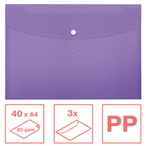 Sobre Para Documentos A4 PP Esselte Colour'Breeze , Paquete De 3 Lavanda A4