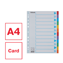 Separadores Cartón Multicolor 12 Pestañas En Blanco A4