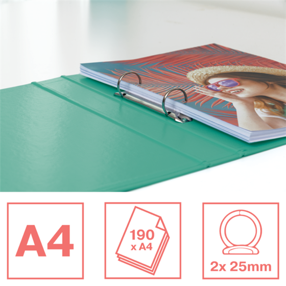 Carpeta De Anillas Esselte Colour'Breeze PP Verde 2 Anillas Redondas 25 Mm A4