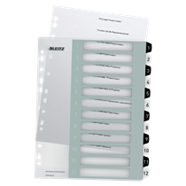 Índice Imprimible Wow De Leitz, De PP, Extra Ancho Multicolor 1-12 A4 Maxi