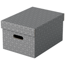 Caja De Almacenamiento Para El Hogar Esselte Mediana, Paquete De 3 Gris