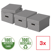 Caja De Almacenamiento Para El Hogar Esselte Mediana, Paquete De 3 Gris