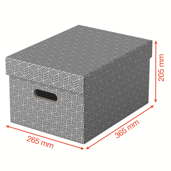 Caja De Almacenamiento Para El Hogar Esselte Mediana, Paquete De 3 Gris
