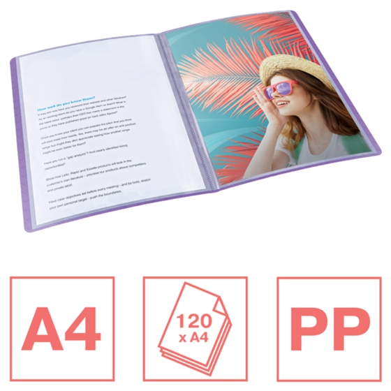 Carpeta Con 60 Fundas Esselte Colour'Breeze Lavanda A4