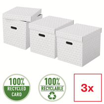 Caja De Almacenamiento Para El Hogar Esselte Cúbica, Paquete De 3 Blanco