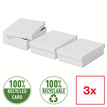 Caja De Almacenamiento Y Regalo Para El Hogar Esselte Mediana, Paquete De 3 Blanco