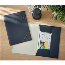 Carpeta 3 Solapas Soft Touch Leitz Cosy De Cartón Gris Terciopelo