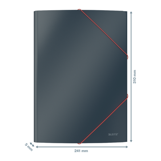 Carpeta 3 Solapas Soft Touch Leitz Cosy De Cartón Gris Terciopelo