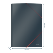 Carpeta 3 Solapas Soft Touch Leitz Cosy De Cartón Gris Terciopelo