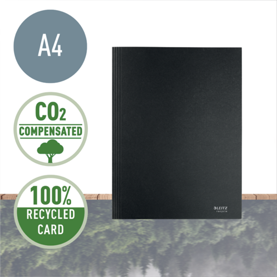 Carpeta De 3 Solapas De Cartón Leitz Recycle, Co2 Compensado Negro