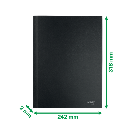 Carpeta De 3 Solapas De Cartón Leitz Recycle, Co2 Compensado Negro
