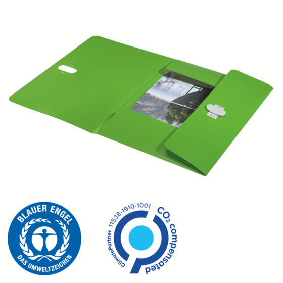 Carpeta De 3 Solapas Leitz Recycle, Co2 Compensado Verde A4