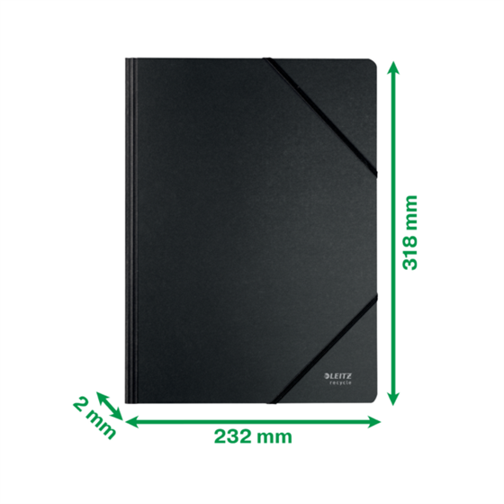 Carpeta De Cartón Con Gomas Leitz Recycle, Co2 Compensado Negro