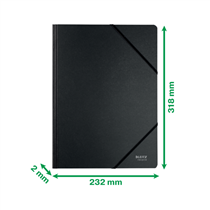 Carpeta De Cartón Con Gomas Leitz Recycle, Co2 Compensado Negro