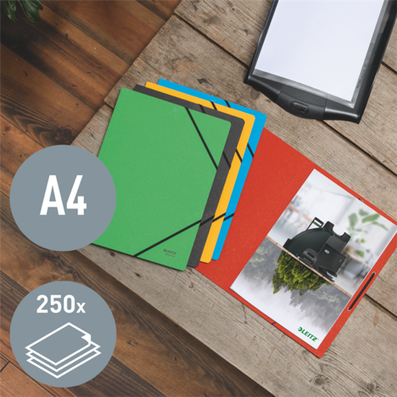 Carpeta De Cartón Con Gomas Leitz Recycle, Co2 Compensado Rojo