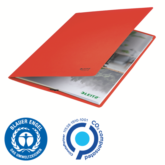 Carpeta De Cartón Con Gomas Leitz Recycle, Co2 Compensado Rojo