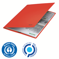 Carpeta De Cartón Con Gomas Leitz Recycle, Co2 Compensado Rojo