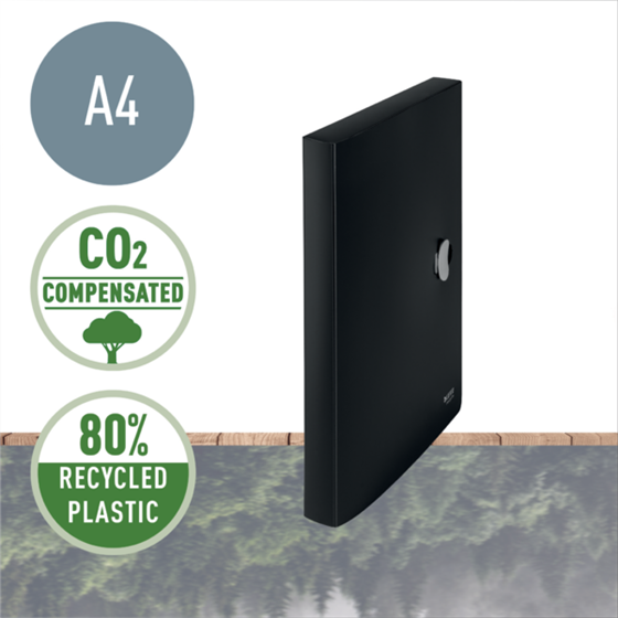 Carpeta De Proyectos Leitz Recycle, Co2 Compensado Negro A4