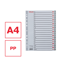 Abecedarios De Plástico Con Carátula Índice Gris A-Z A4