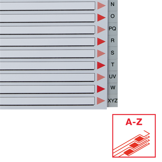 Abecedarios De Plástico Con Carátula Índice Gris A-Z A4