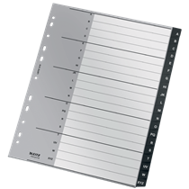 Índice Leitz Recycle, PP, Extra Ancho, Co2 Compensado Negro A-Z A4 Maxi